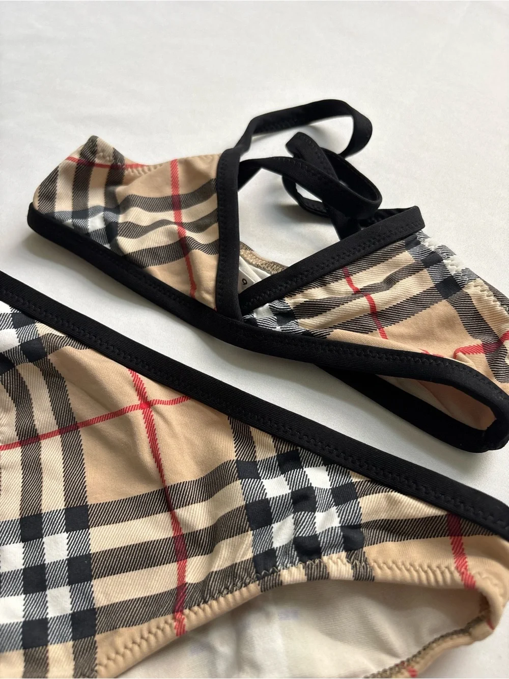 Burberry Girls Classic Check Bikini with Black Trim